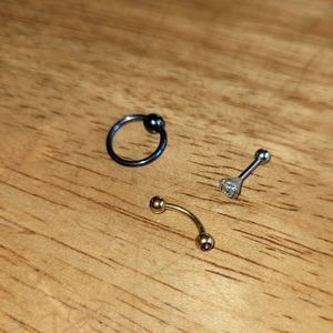 Cartilage Piercing Jewelry Lot Gold Silver 16 gauge Rose Pink Hoop Nose Ring